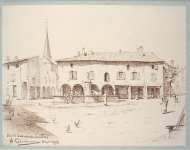 Charbonnier A.-E. View of the Square at Liverdun in Lorraine - Hermitage